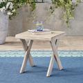 Elijah Outdoor Acacia Wood Side Table Light Grey