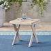 Elijah Outdoor Acacia Wood Side Table Light Grey