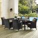 Modway Convene 7 Piece Outdoor Patio Dining Set in Espresso Mocha