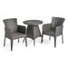 GDF Studio Mockler Outdoor Wicker 3 Piece Bistro Set Gray