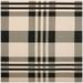 SAFAVIEH Courtyard Benjamin Plaid Indoor/Outdoor Area Rug 6 7 x 6 7 Square Black/Bone