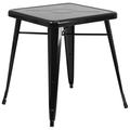 Flash Furniture Commercial Grade 23.75 Square Black Metal Indoor-Outdoor Table