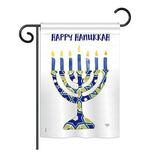 Breeze Decor BD-HK-G-114173-IP-BO-DS02-US Seasonal Hanukkah Impressions Decorative Vertical Garden Flag - Hanukkah Menorah Winter