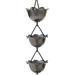 Monarch Rain Chains Aluminum Lotus Cup Rain Chain Replacement Downspout for Gutters 8-1/2 Feet Length Pewter