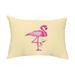 Simply Daisy 14 x 20 Single Flamingo Yellow Abstract Decorative Outdoor Pillow