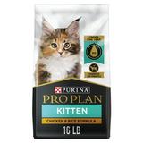 Purina Pro Plan Dry Kitten Food for Kittens Chicken Rice Dry Cat Food 16 lb Bag