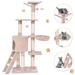 Gymax 56 Cat Tree Kitten Pet Play House Furniture Condo Scratching Posts Ladder Beige