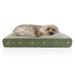 FurHaven Pet Dog Bed | Deluxe Sherpa & Paw Decor Pillow Pet Bed for Dogs & Cats Jade Green Small