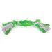 Rope N Rubber Hard Bones Dog Toy 10 Long Durable Tough Tugging Chew Dogs Toys(Green)