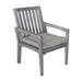 Courtyard Casual Driftwood Gray Teak Surf Side Outdoor Dining Chair with Cushion