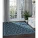 8x10 Water Resistant Large Indoor Outdoor Rugs for Patios Front Door Entry Entryway Deck Porch Balcony | Outside Area Rug for Patio | Indigo Geometric | Size: 7 10 x 10 3