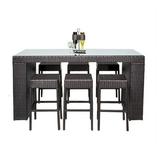 Bowery Hill 7 Piece Wicker / Rattan Patio Pub Set in Espresso