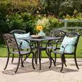 Atlanta Outdoor 5 Piece Cast Aluminum Square Dining Set Shiny Copper Finish