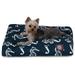 Majestic Pet | Sea Horse Shredded Memory Foam Rectangle Pet Bed For Dogs Removable Cover Navy Small