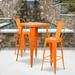 Flash Furniture 4 Pack 30 High Metal Indoor-Outdoor Barstool with Back - Kitchen Furniture Orange