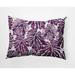 Simply Daisy 14 x 20 Palm Leaves Purple Floral Decorative Outdoor Pillow