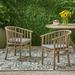 Noble House Alondra Outdoor Wood Dining Chair in Dark Gray (Set of 2)