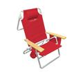 Caribbean Joe Five Position Beach Chair with Wood Armrests