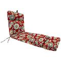 Jordan Manufacturing 72 x 22 Daelyn Cherry Red Floral Rectangular Outdoor Chaise Lounge Cushion with Ties and Hanger Loop