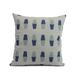 Simply Daisy 18 x 18 Bowling Pins Geometric Print Outdoor Pillow Blue