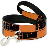 Hemi Pet Leash Dog Leash Hemi 426 Logo Repeat Orange Black 4 Feet Long 1.5 Inch Wide