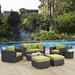 Modway Convene 8 Piece Outdoor Patio Sectional Set in Espresso Peridot