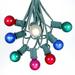 25 Foot G30 Outdoor Patio String Lights with 25 Multi Globe Bulbs â€“ Indoor Outdoor String Lights â€“ Market Bistro CafÃ© Hanging String Lights â€“ C7/E12 Base - Green Wire