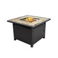AZ Patio Heaters GFT-51030A Square Marble Tile Top Propane Fire Pit Bronze - 28 x 40 x 40 in.
