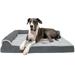 FurHaven Pet Products Two-Tone Faux Fur & Suede Orthopedic Deluxe Chaise Lounge Pet Bed for Dogs & Cats - Stone Gray Jumbo Plus