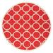 SAFAVIEH Courtyard Ariel Geometric Circle Indoor/Outdoor Area Rug 7 10 x 7 10 Round Red/Bone