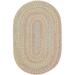 Rhody Rug Playful Indoor/Outdoor Braided Area Rug Sand Beige 2 x 3 Oval Synthetic Polypropylene Border Antimicrobial Reversible Stain Resistant