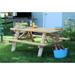 Lakeland Mills Classic White Cedar & White Pine 6 ft. Picnic Table with Attached Benches