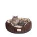 C01HKF-MH Armarkat Pet Bed Cat Bed 20 x 20 x 8 - Mocha & Beige