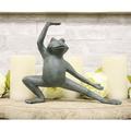 Ebros Aluminum Whimsical Tai Chi Kung Fu Frog Crouching Stance Garden Statue