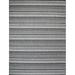 Benissimo Indoor / Outdoor Sisal Area Rug Stripes Collection Non-Skid Woven Transitional Durable and Easy Cleaning | Machine Rug for Living Room Kitchen Garage Kids room etc. I 8x10 I Gray