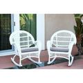 Jeco Santa Maria Wicker Patio Rockers with Optional Cushion - Set of 2