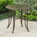 International Caravan 3473-TBL-HD-BZ Mandalay Iron Patio Bistro Table Bronze