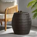 Cambria Outdoor Wicker 14 Inch Side Table Multibrown