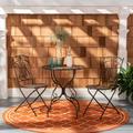 SAFAVIEH Semly Rustic Outdoor Patio 3 Pc Bistro Set Unearthed Rust