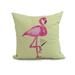 Simply Daisy 16 x 16 Single Flamingo Animal Print Outdoor Pillow Light Green