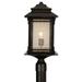 Franklin Iron Works Hickory Point Rustic Vintage Outdoor Post Light Walnut Bronze 21 1/2 Frosted Cream Glass for Exterior Barn Deck House Porch Yard