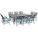 Hanover Traditions 11-Piece Aluminum Outdoor Dining Set Blue