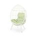 Noble House Gianni Outdoor Wicker Teardrop Chair in White and Green