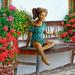 Design Toscano Bridgette with Bird Little Girl Cast Bronze Garden Statue