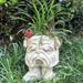 Homestyles Antique White Ole Salty & Grandma Violet the Muggly Face Humorous Statue Planter Pot