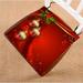 GCKG Merry Christmas Xmas Red Background Festival Balls Chair Pad Seat Cushion Chair Cushion Floor Cushion with Breathable Memory Inner Cushion and Ties Two Sides Printing 16x16 inches