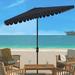 SAFAVIEH Outdoor Collection Venice 6.5 x 10-Foot Rectangle Umbrella Navy/White