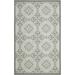 SAFAVIEH Courtyard Louis Geometric Indoor/Outdoor Area Rug Light Grey/Aqua Weft 6 7 x 9 6