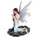 Blue Water Princess Fairy Kneeling in Pond Mystical Statue Figurine by PTC