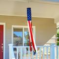 G128 - US American Windsock Flag | 60 inch | Embroidered 210D - Patriotic Hanging Decoration Indoor/Outdoor Vibrant Colors Brass Grommets Quality Polyester